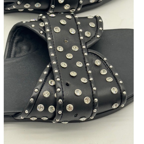 Steve Madden Black Rhinestone‎ Kammi Slide Sandals Women's - Picture 6 of 9